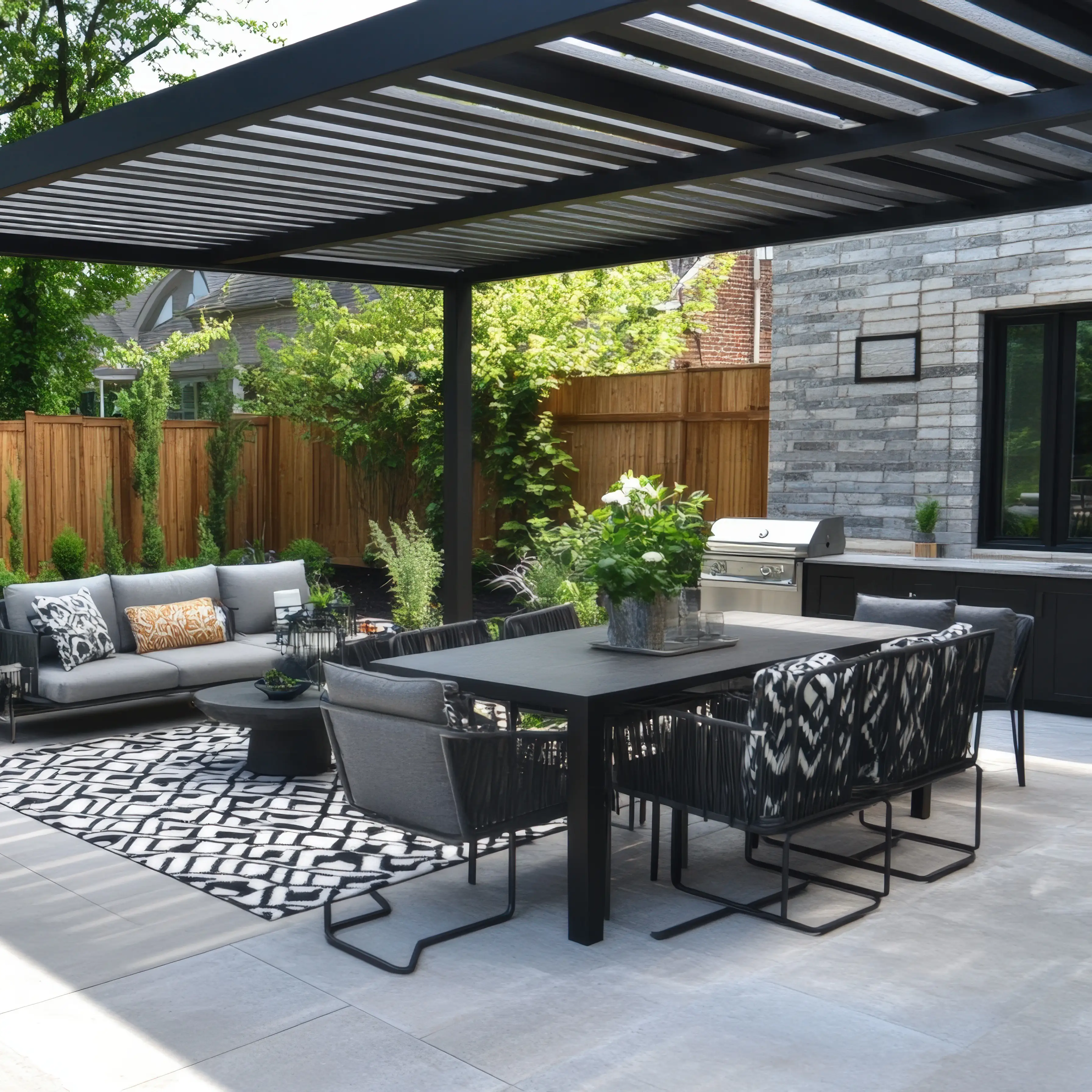 black patio cover